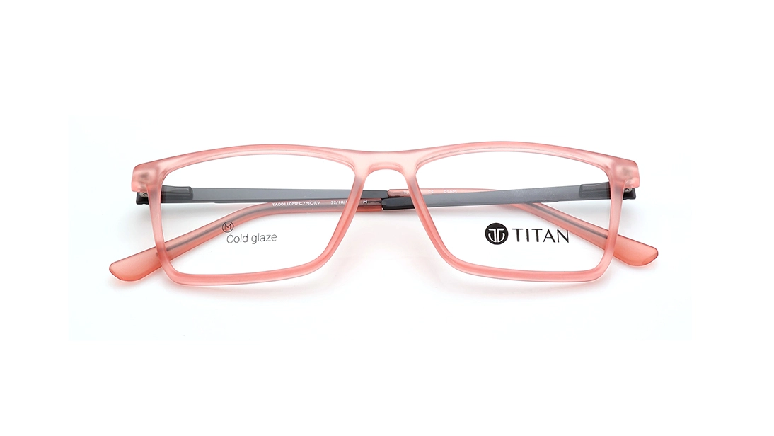 Peach Rectangle Eyeglasses for Men