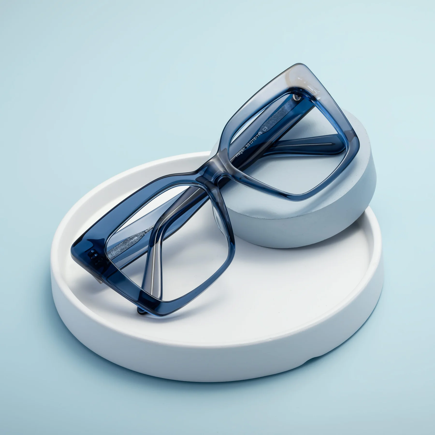 Blue Rectangle Eyeglasses for Men