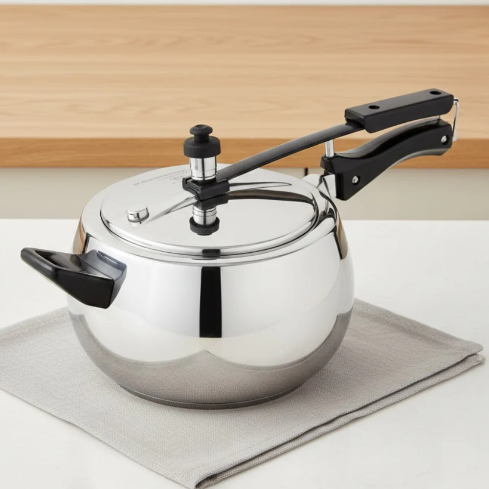 Vinod – Doniv Stainless Steel Sandwich Bottom Pressure Cooker With Inner Lid 5 Ltr (Amaze Series) – Induction Friendly