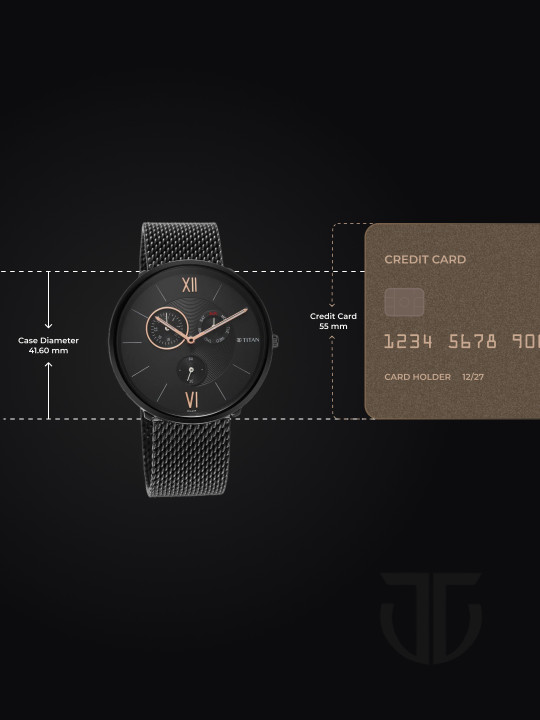 Slim Multifunction Analog With Black Dial Watch For Men - Nt1877nm01