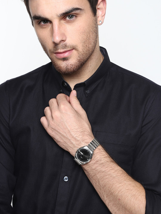 Karishma Quartz Analog With Black Dial Watch For Men - Nt1578sm04